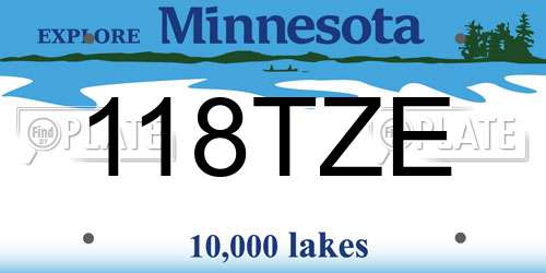 118TZE Minnesota License Plate