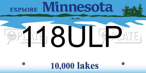 118ULP Minnesota License Plate