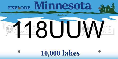 118UUW Minnesota License Plate