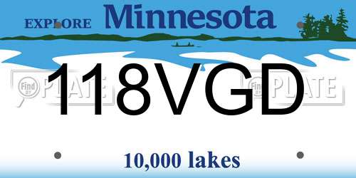 118VGD Minnesota License Plate