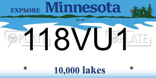 118VU1 Minnesota License Plate
