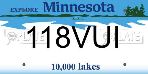 118VUI Minnesota License Plate