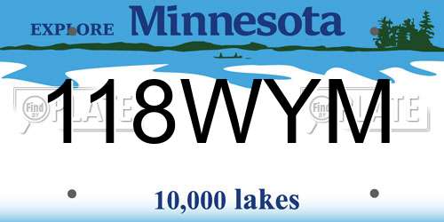 118WYM Minnesota License Plate
