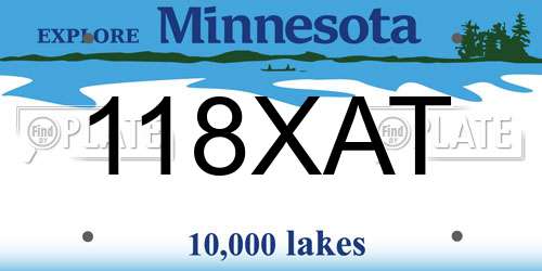 118XAT Minnesota License Plate