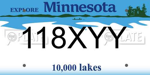 118XYY Minnesota License Plate