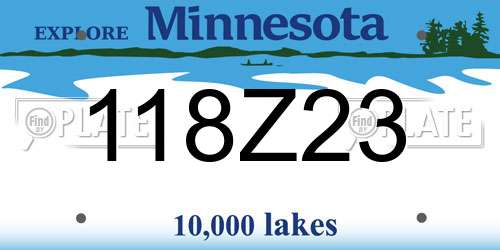 118Z23 Minnesota License Plate