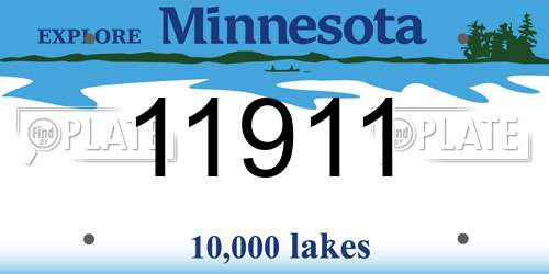11911 Minnesota License Plate
