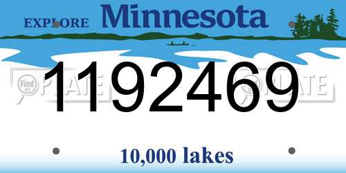 1192469 Minnesota License Plate