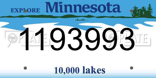 1193993 Minnesota License Plate