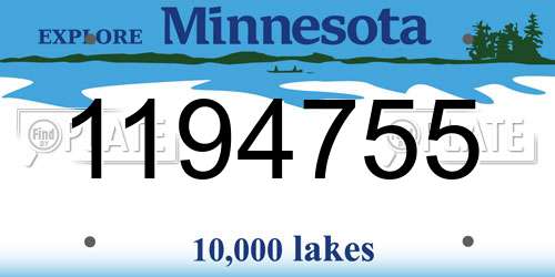 1194755 Minnesota License Plate