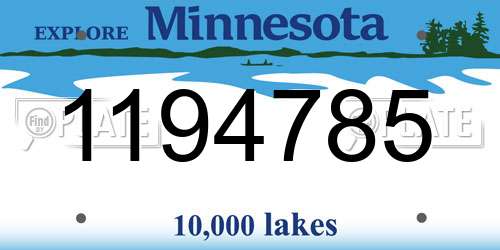 1194785 Minnesota License Plate