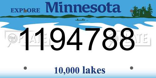 1194788 Minnesota License Plate