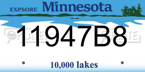 11947B8 Minnesota License Plate