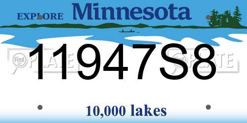 11947S8 Minnesota License Plate