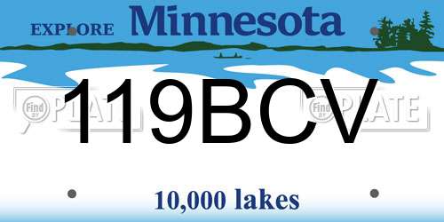 119BCV Minnesota License Plate