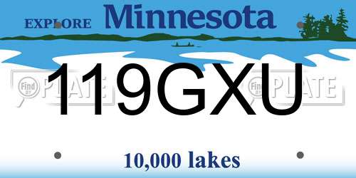 119GXU Minnesota License Plate