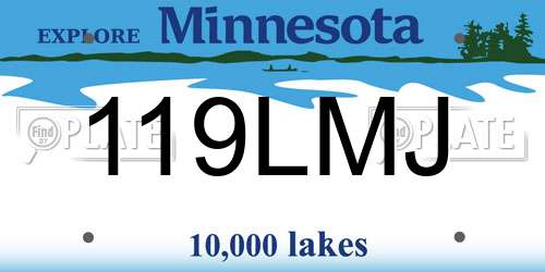 119LMJ Minnesota License Plate