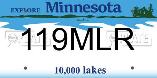 119MLR Minnesota License Plate