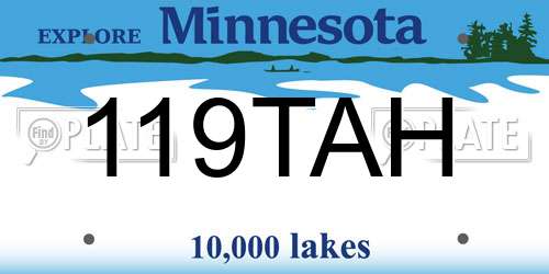 119TAH Minnesota License Plate