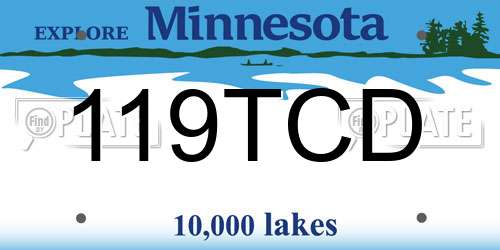 119TCD Minnesota License Plate