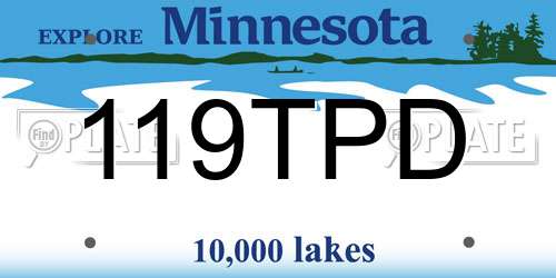 119TPD Minnesota License Plate
