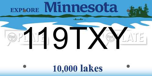 119TXY Minnesota License Plate