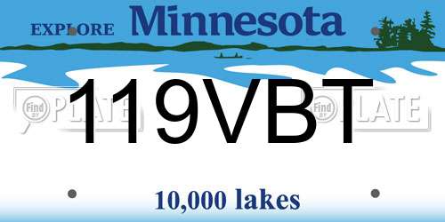 119VBT Minnesota License Plate