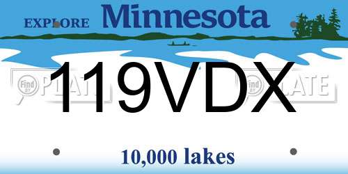 119VDX Minnesota License Plate
