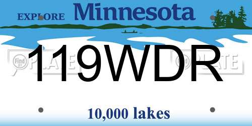 119WDR Minnesota License Plate