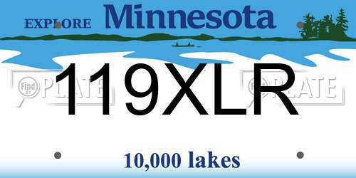119XLR Minnesota License Plate
