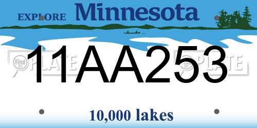 11AA253 Minnesota License Plate