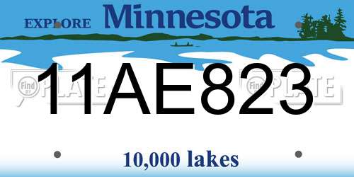 11AE823 Minnesota License Plate