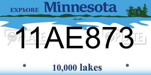 11AE873 Minnesota License Plate