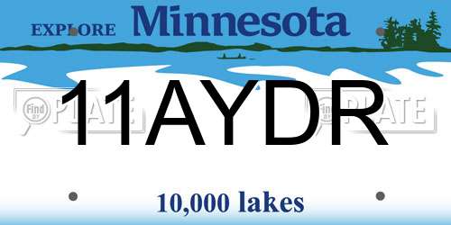 11AYDR Minnesota License Plate