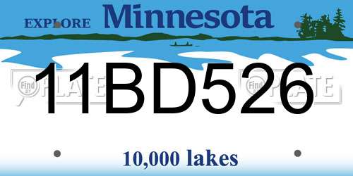 11BD526 Minnesota License Plate