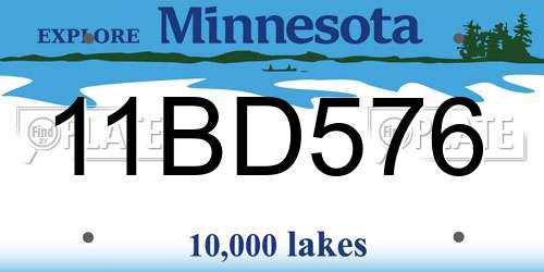 11BD576 Minnesota License Plate