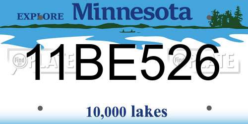 11BE526 Minnesota License Plate