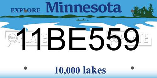 11BE559 Minnesota License Plate