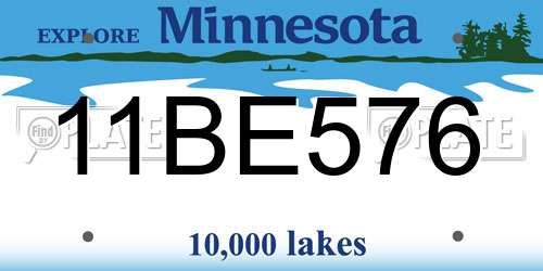 11BE576 Minnesota License Plate