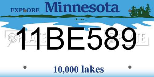 11BE589 Minnesota License Plate
