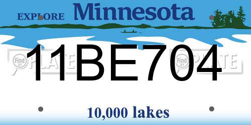 11BE704 Minnesota License Plate