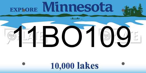 11BO109 Minnesota License Plate