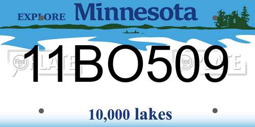11BO509 Minnesota License Plate