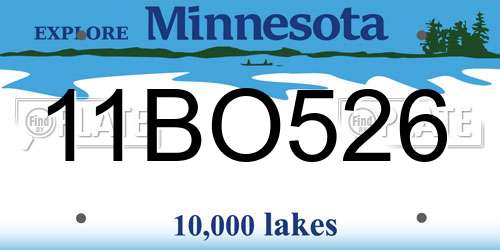 11BO526 Minnesota License Plate