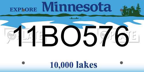 11BO576 Minnesota License Plate