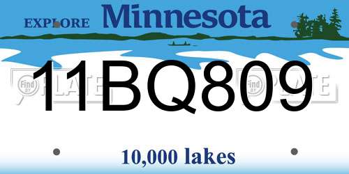 11BQ809 Minnesota License Plate