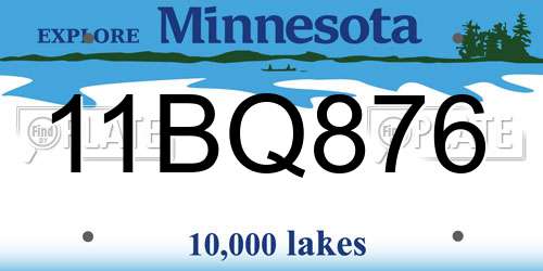 11BQ876 Minnesota License Plate