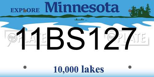 11BS127 Minnesota License Plate