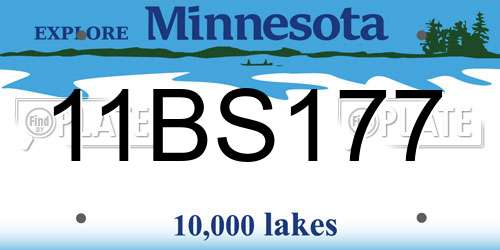 11BS177 Minnesota License Plate