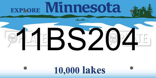11BS204 Minnesota License Plate